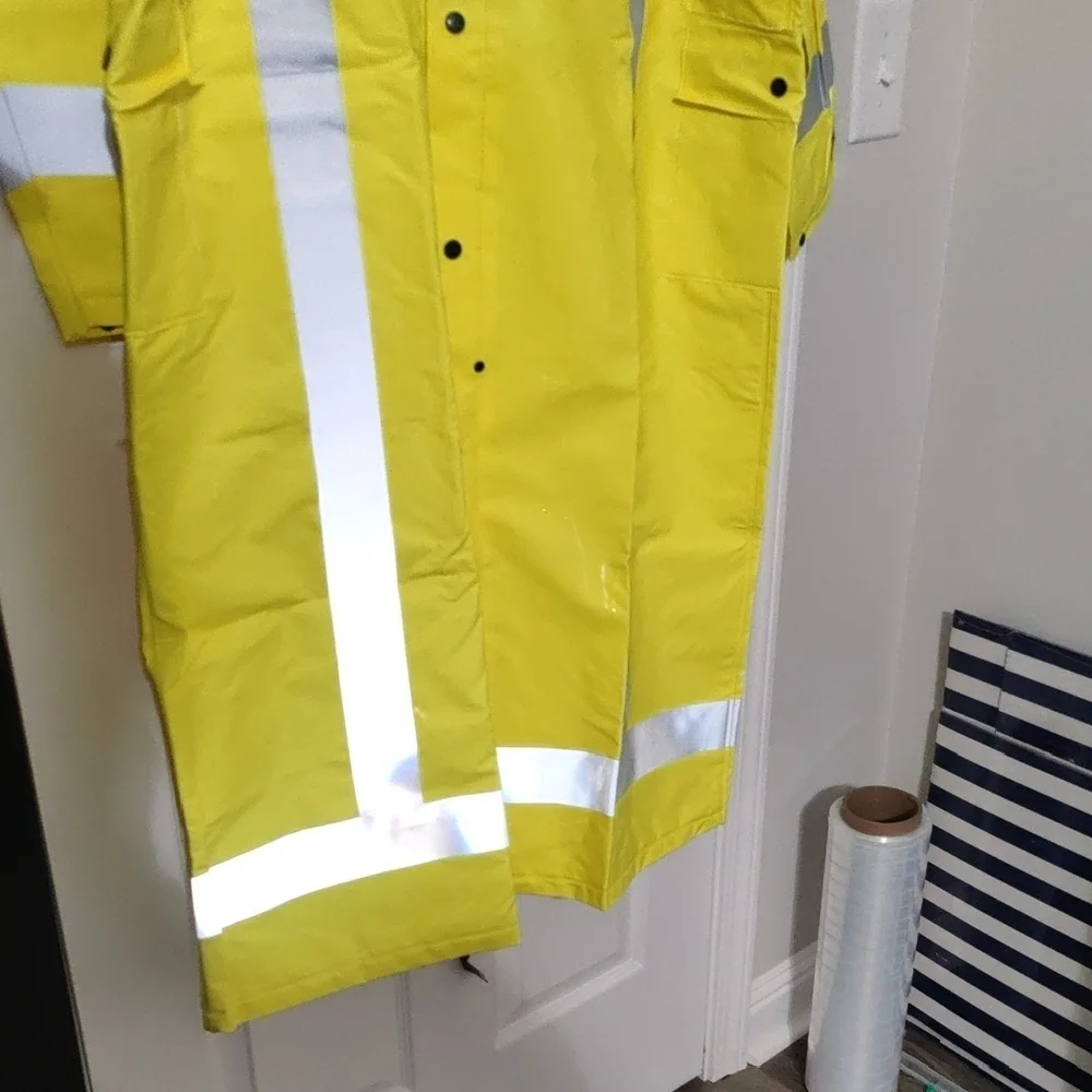 Yellow Raincoat with Reflective Stripes